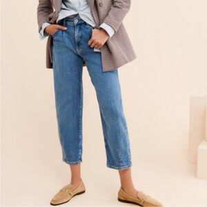 Pilcro ultra high rise pleated relaxed jeans 27